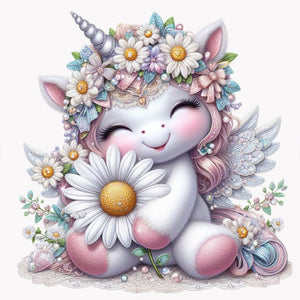 Daisy Unicorn 30*30CM(Canvas) Full Round Drill Diamond Painting