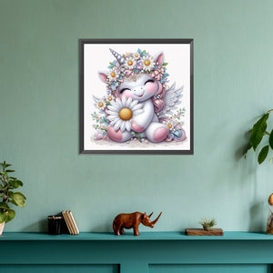 Daisy Unicorn 30*30CM(Canvas) Full Round Drill Diamond Painting