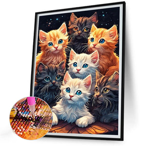 Cute Cat 30*40CM(Canvas) Full Round Drill Diamond Painting