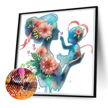 Load image into Gallery viewer, Mother And Child Silhouette 30*30CM(Canvas) Partial Special Shaped Drill Diamond Painting
