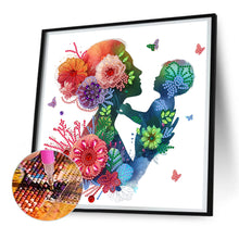 Load image into Gallery viewer, Mother And Child Silhouette 30*30CM(Canvas) Partial Special Shaped Drill Diamond Painting
