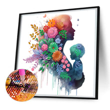 Load image into Gallery viewer, Mother And Child Silhouette 30*30CM(Canvas) Partial Special Shaped Drill Diamond Painting
