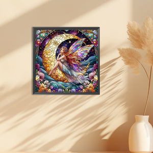 Glass Painting Fairy 30*30CM(Canvas) Full Round Drill Diamond Painting