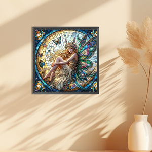 Glass Painting Fairy 30*30CM(Canvas) Full Round Drill Diamond Painting
