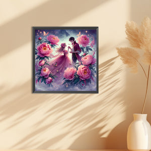 Flower Couple 30*30CM(Canvas) Full Round Drill Diamond Painting