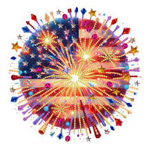 Load image into Gallery viewer, American Flag Fireworks 30*30CM(Canvas) Partial Special Shaped Drill Diamond Painting
