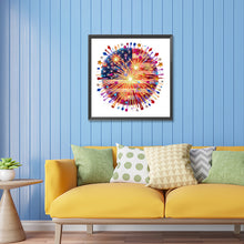 Load image into Gallery viewer, American Flag Fireworks 30*30CM(Canvas) Partial Special Shaped Drill Diamond Painting
