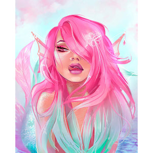 Painted Pink Mermaid 40*50CM(Canvas) Full Square Drill Diamond Painting