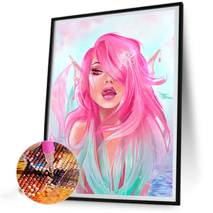 Painted Pink Mermaid 40*50CM(Canvas) Full Square Drill Diamond Painting