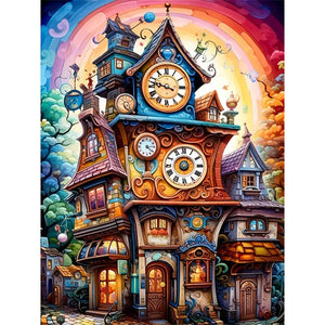 Magic Colorful House 30*40CM(Canvas) Full Round Drill Diamond Painting