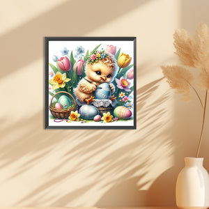 Chicken Drawing Easter Eggs 30*30CM(Canvas) Full Round Drill Diamond Painting