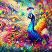 Load image into Gallery viewer, Colorful Beautiful Peacock 30*30CM(Canvas) Full Round Drill Diamond Painting
