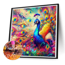 Load image into Gallery viewer, Colorful Beautiful Peacock 30*30CM(Canvas) Full Round Drill Diamond Painting
