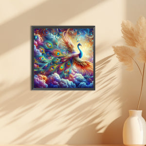 Colorful Flying Peacock 30*30CM(Canvas) Full Round Drill Diamond Painting