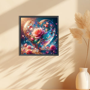 Love Glass And Rose 30*30CM(Canvas) Full Round Drill Diamond Painting