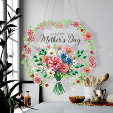 Load image into Gallery viewer, Mother Day Wreath Single-Side Diamond Art Hanging Pendant for Home Wall Decor
