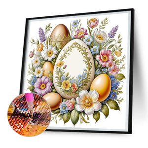 Easter Eggs Among Flowers 30*30CM(Canvas) Full Round Drill Diamond Painting