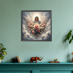 Flowers And Virgin 30*30CM(Canvas) Full Round Drill Diamond Painting