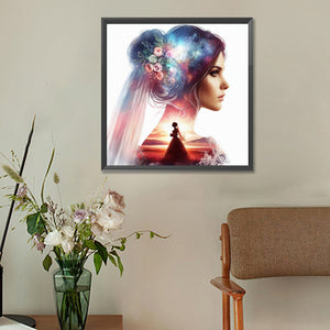 Romantic Wedding Silhouette 30*30CM(Canvas) Full Round Drill Diamond Painting