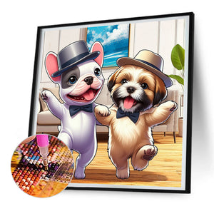 Puppy Companion 30*30CM(Canvas) Full Round Drill Diamond Painting