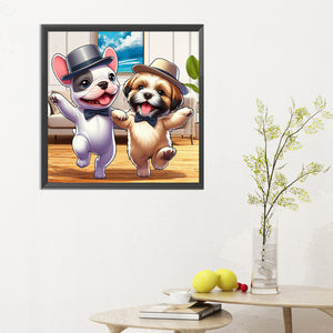 Puppy Companion 30*30CM(Canvas) Full Round Drill Diamond Painting