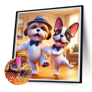 Puppy Companion 30*30CM(Canvas) Full Round Drill Diamond Painting