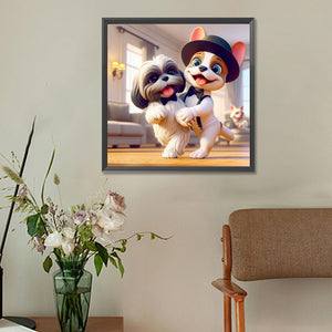 Puppy Companion 30*30CM(Canvas) Full Round Drill Diamond Painting