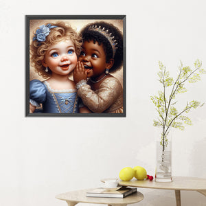 Whispering Girl 30*30CM(Canvas) Full Round Drill Diamond Painting