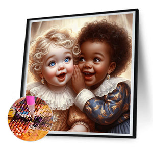 Whispering Girl 30*30CM(Canvas) Full Round Drill Diamond Painting