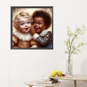 Whispering Girl 30*30CM(Canvas) Full Round Drill Diamond Painting