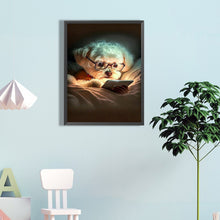 Load image into Gallery viewer, Reading Puppy 45*60CM(Canvas) Full Round Drill Diamond Painting
