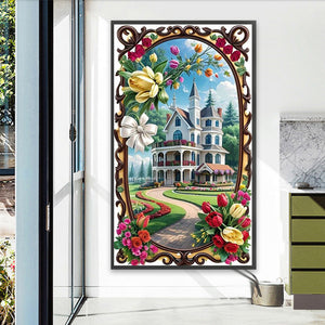 Picture Frame Garden 40*70CM(Picture) Full AB Round Drill Diamond Painting