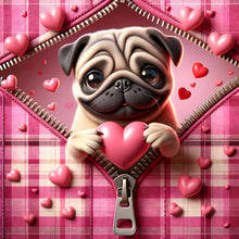 Load image into Gallery viewer, Pink Love Puppy-Bago 30*30CM(Canvas) Full Round Drill Diamond Painting
