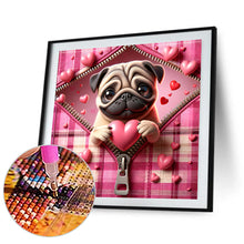 Load image into Gallery viewer, Pink Love Puppy-Bago 30*30CM(Canvas) Full Round Drill Diamond Painting
