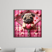 Load image into Gallery viewer, Pink Love Puppy-Bago 30*30CM(Canvas) Full Round Drill Diamond Painting
