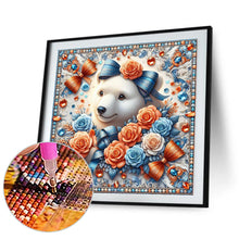 Load image into Gallery viewer, Flowers White Bear 30*30CM(Canvas) Full Round Drill Diamond Painting
