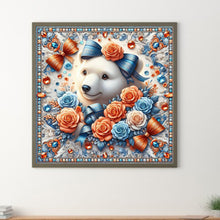 Load image into Gallery viewer, Flowers White Bear 30*30CM(Canvas) Full Round Drill Diamond Painting
