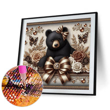 Load image into Gallery viewer, Flowers Black Bear 30*30CM(Canvas) Full Round Drill Diamond Painting
