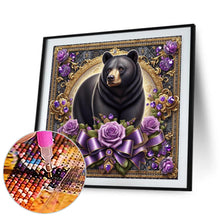 Load image into Gallery viewer, Flowers Black Bear 30*30CM(Canvas) Full Round Drill Diamond Painting
