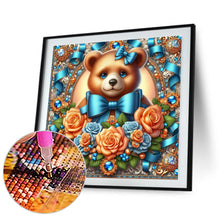 Load image into Gallery viewer, Flowers Brown Bear 30*30CM(Canvas) Full Round Drill Diamond Painting
