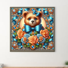 Load image into Gallery viewer, Flowers Brown Bear 30*30CM(Canvas) Full Round Drill Diamond Painting
