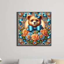 Load image into Gallery viewer, Flowers Brown Bear 30*30CM(Canvas) Full Round Drill Diamond Painting
