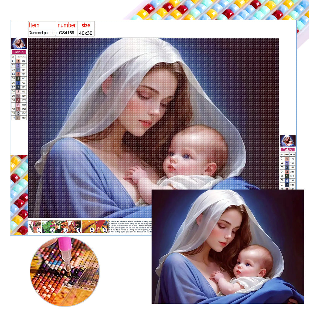 Our Lady 40*30CM(Canvas) Full Square Drill Diamond Painting