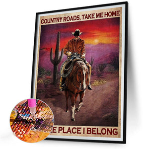Cowboy Horses 30*40CM(Canvas) Full Round Drill Diamond Painting
