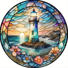 Load image into Gallery viewer, Garland Lighthouse 30*30CM(Canvas) Full Round Drill Diamond Painting
