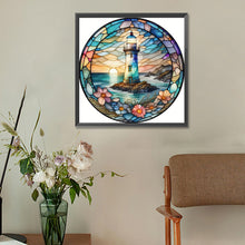 Load image into Gallery viewer, Garland Lighthouse 30*30CM(Canvas) Full Round Drill Diamond Painting
