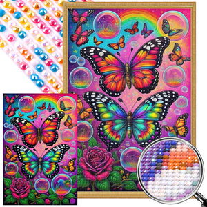 Garden Bubble Butterfly 40*60CM(Picture) Full AB Round Drill Diamond Painting