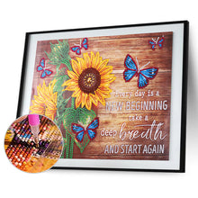 Load image into Gallery viewer, English Sentences Flower 40*30CM(Canvas) Partial Special Shaped Drill Diamond Painting
