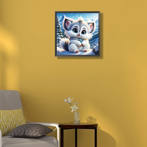 Kitten 35*35CM(Canvas) Full Round Drill Diamond Painting