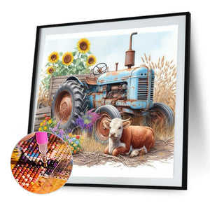 Lamb Truck 35*35CM(Canvas) Full Round Drill Diamond Painting